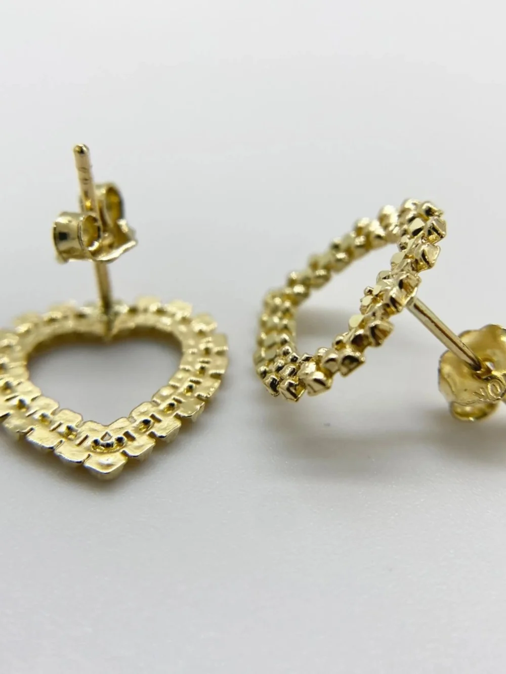 Gold Heart Hoop Stud Earrings - Women's Jewelry